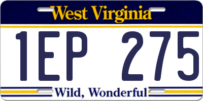 WV license plate 1EP275