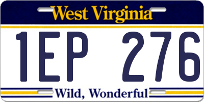 WV license plate 1EP276
