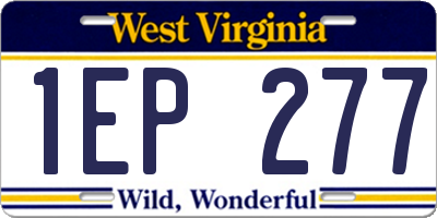 WV license plate 1EP277