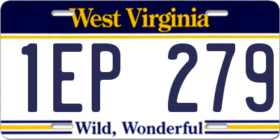 WV license plate 1EP279