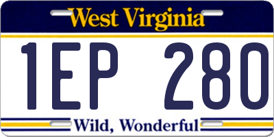 WV license plate 1EP280