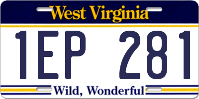 WV license plate 1EP281