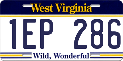 WV license plate 1EP286