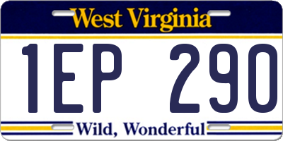 WV license plate 1EP290