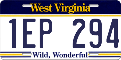 WV license plate 1EP294