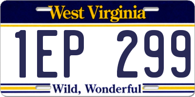 WV license plate 1EP299