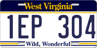 WV license plate 1EP304