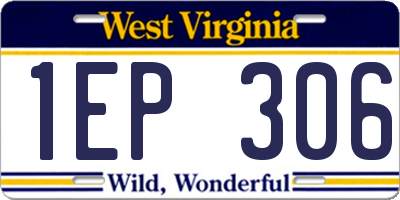 WV license plate 1EP306