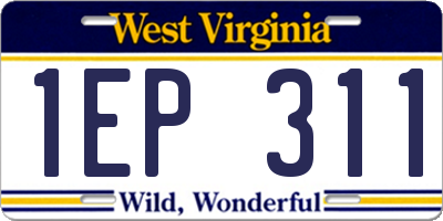 WV license plate 1EP311