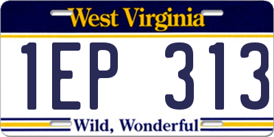 WV license plate 1EP313