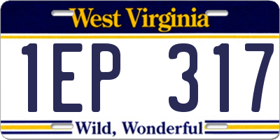 WV license plate 1EP317