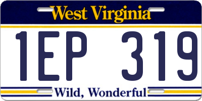 WV license plate 1EP319