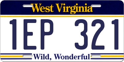 WV license plate 1EP321