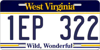 WV license plate 1EP322