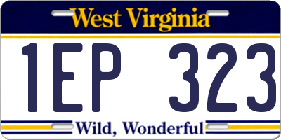 WV license plate 1EP323