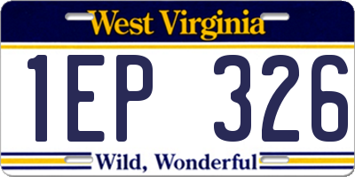 WV license plate 1EP326