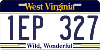 WV license plate 1EP327