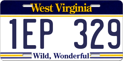 WV license plate 1EP329