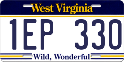 WV license plate 1EP330