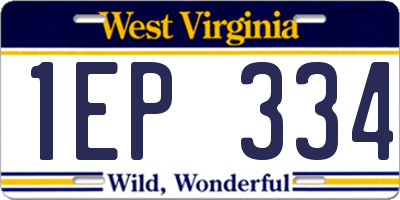 WV license plate 1EP334