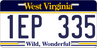 WV license plate 1EP335