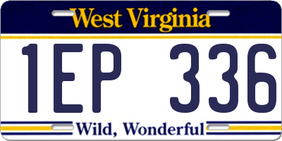 WV license plate 1EP336