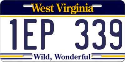 WV license plate 1EP339