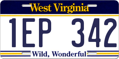 WV license plate 1EP342