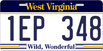 WV license plate 1EP348