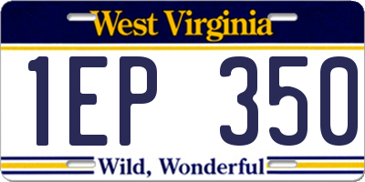WV license plate 1EP350