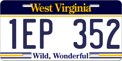 WV license plate 1EP352