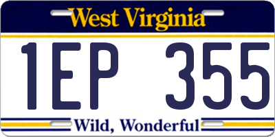 WV license plate 1EP355