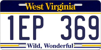 WV license plate 1EP369
