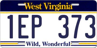 WV license plate 1EP373