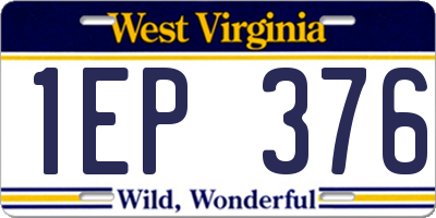 WV license plate 1EP376