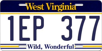 WV license plate 1EP377