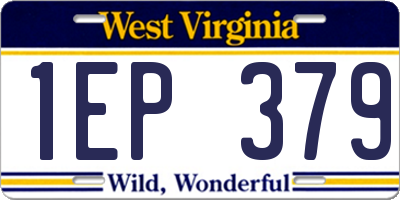 WV license plate 1EP379