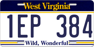 WV license plate 1EP384