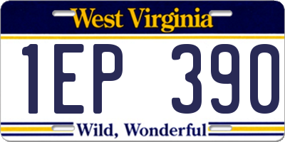 WV license plate 1EP390