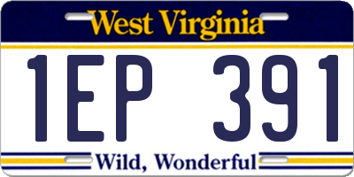 WV license plate 1EP391