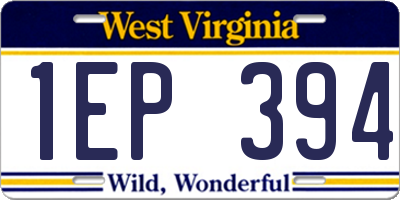 WV license plate 1EP394