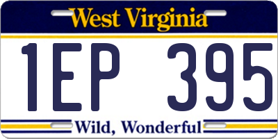 WV license plate 1EP395