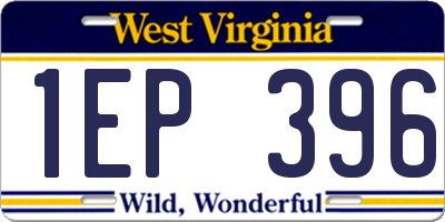 WV license plate 1EP396
