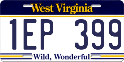 WV license plate 1EP399
