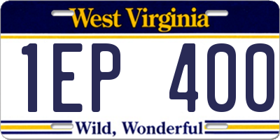 WV license plate 1EP400