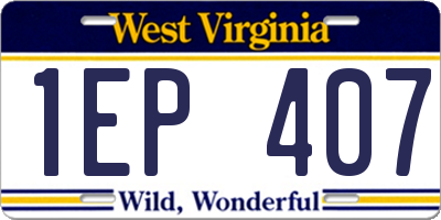 WV license plate 1EP407
