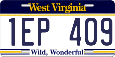 WV license plate 1EP409