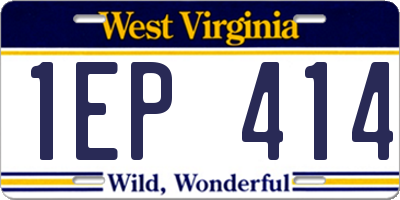 WV license plate 1EP414