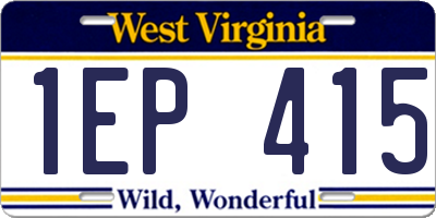 WV license plate 1EP415