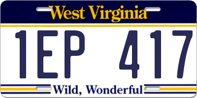 WV license plate 1EP417